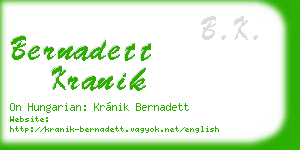 bernadett kranik business card