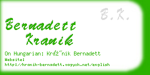 bernadett kranik business card